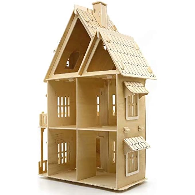 3D WOODEN PUZZLES, 3D WOODEN PUZZLES FOR ADULTS, 3D WOODEN PUZZLE HOUSE,3D PUZZLE WOODEN GOTHIC HOUSE - DIY CRAFT KIT FOR BEDROOM AND SHELF DECORATION, CREATIVE HOME DECOR GIFT - Image 4